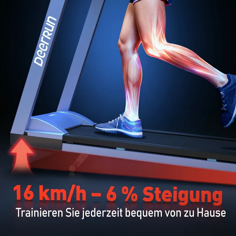DeerRun A1 Pro – Klappbares Laufband bis 158 kg · 1–16 km/h