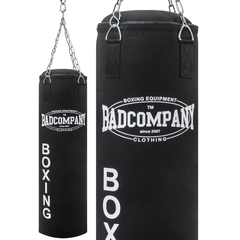 Canvas-Boxsack in schwarz mit Stahlkette