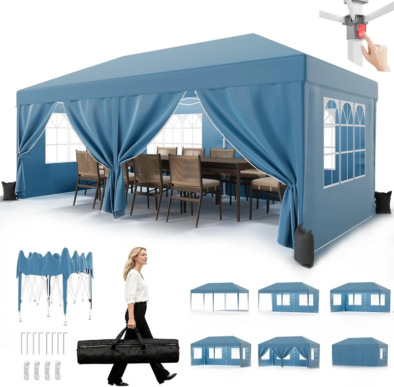 Höhenverstellbarer Faltpavillon mit stabilem Rahmen
