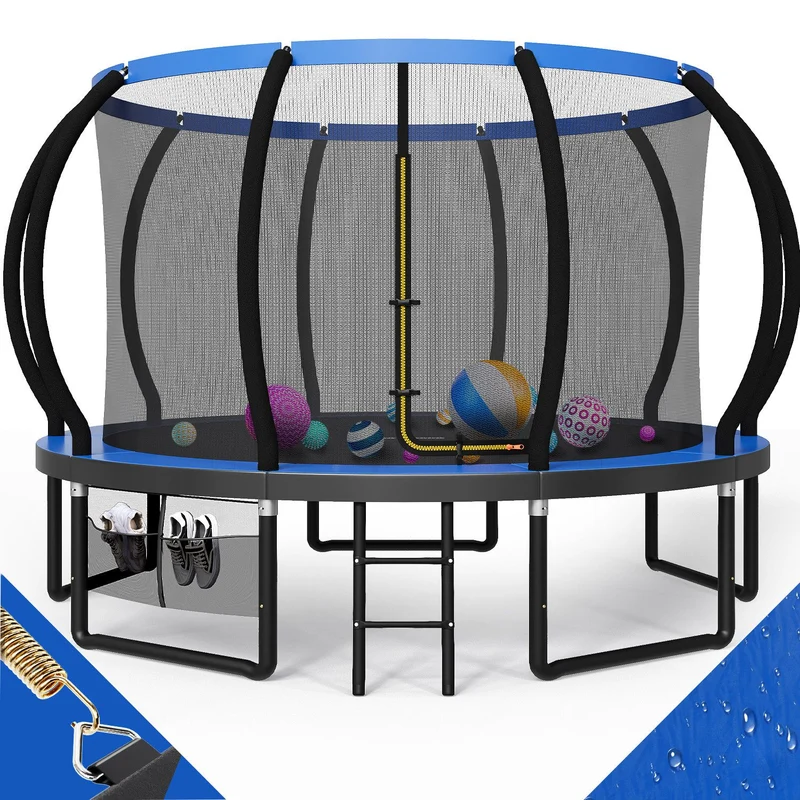 Gartentrampolin mit Sicherheitsnetz und Leiter