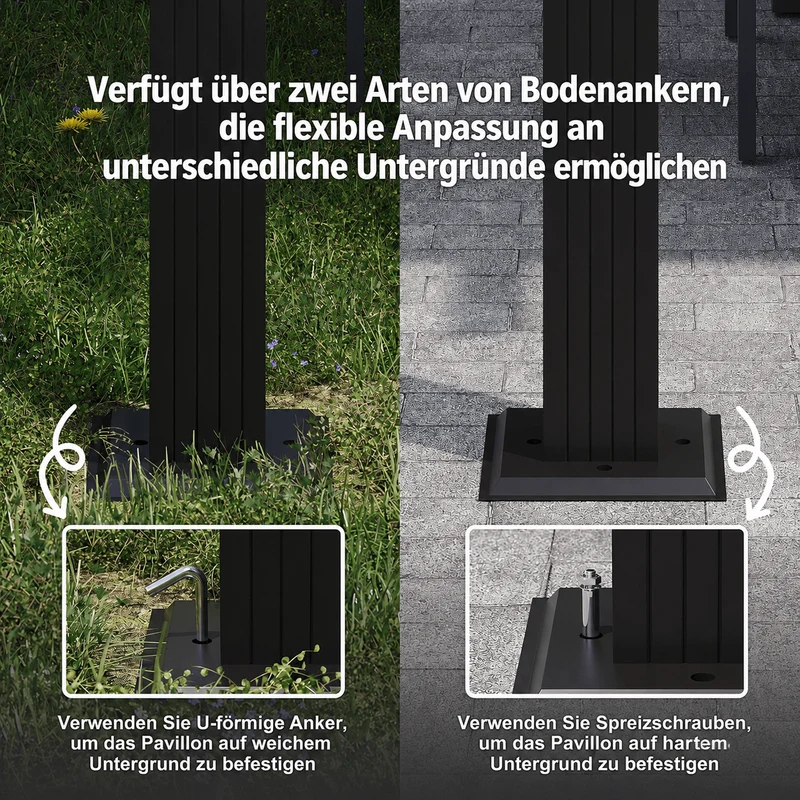 Aluminium-Pergola mit verstellbarem Schiebedach
