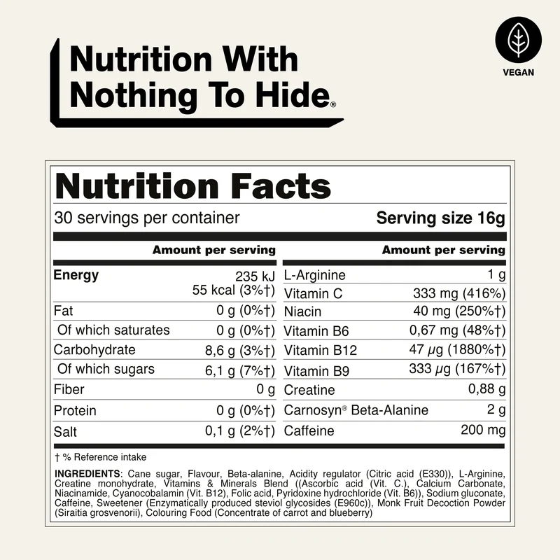 Strawberry Lemonade Pre Workout Supplement | Naked Energy - 480g