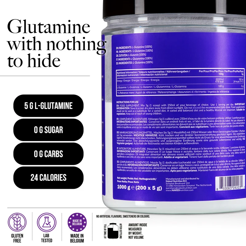 Glutamine Powder | Naked Glutamine - 1000g