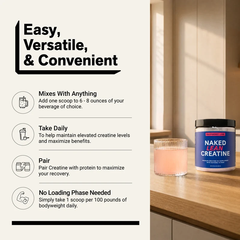Raspberry Lime Creatine HCl Powder | Naked Lean Creatine - 231g