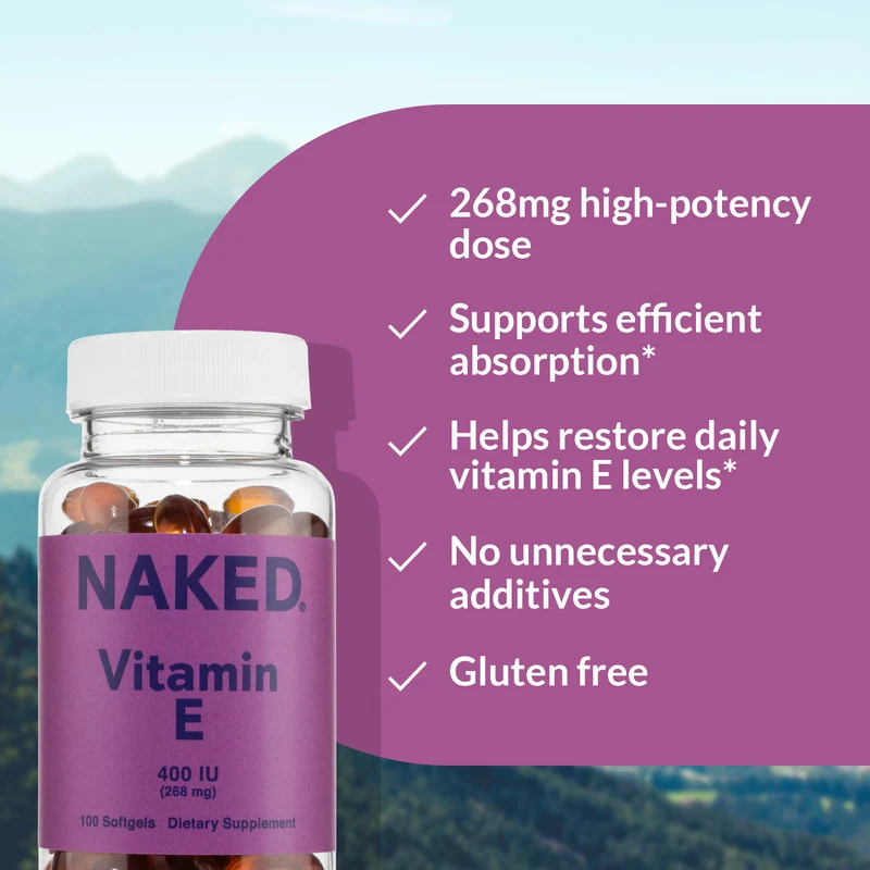 Daily Vitamin E Supplement | Naked Vitamin E - 100 Softgels
