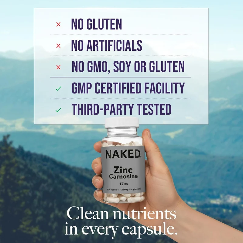 Daily Zinc Supplement | Naked Zinc Carnosine - 60 Capsules
