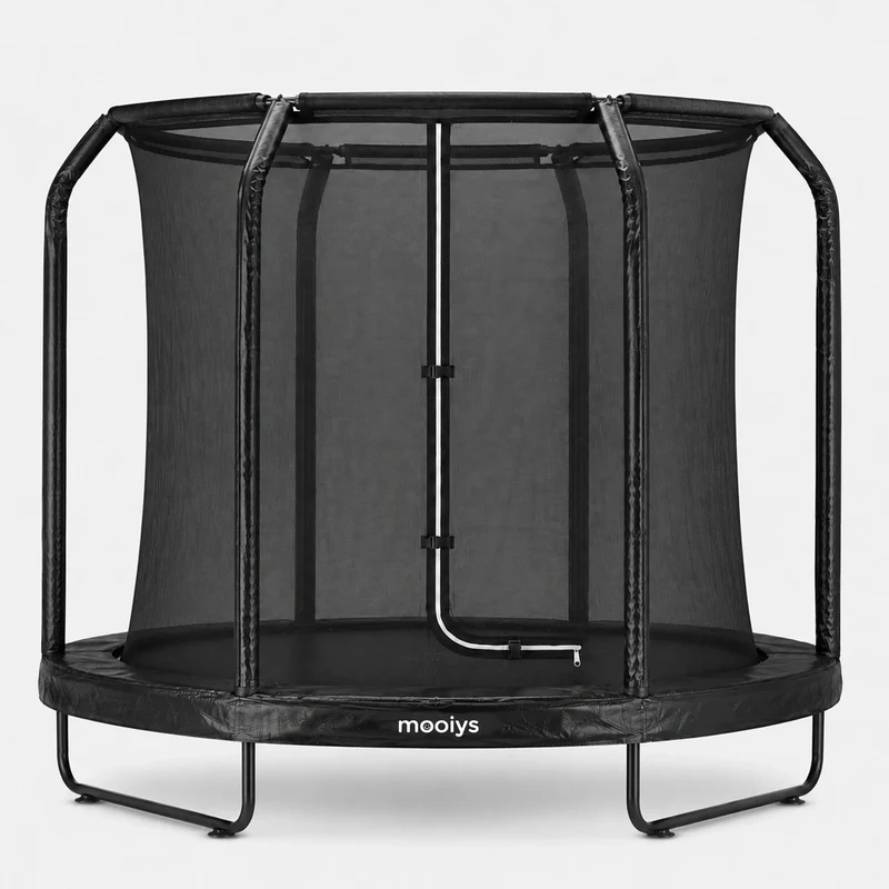 Kindertrampolin 305 cm mit Sicherheitsnetz und Leiter – Schwarz
