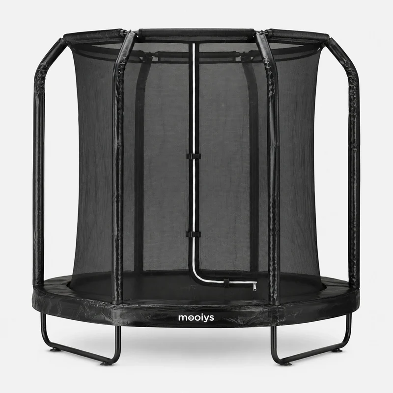 Kindertrampolin 244 cm mit Sicherheitsnetz und Leiter – Schwarz