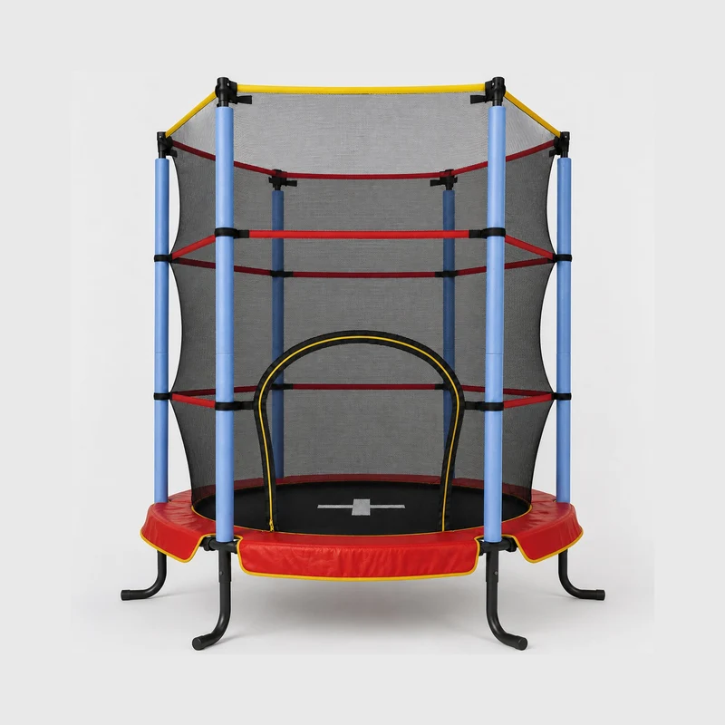 Kinder-Hallen-Trampolin 140 cm – mit Sicherheitsnetz – rot