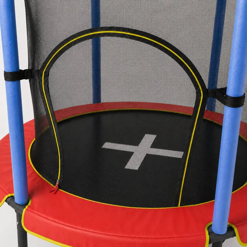 Kinder-Hallen-Trampolin 140 cm – mit Sicherheitsnetz – rot