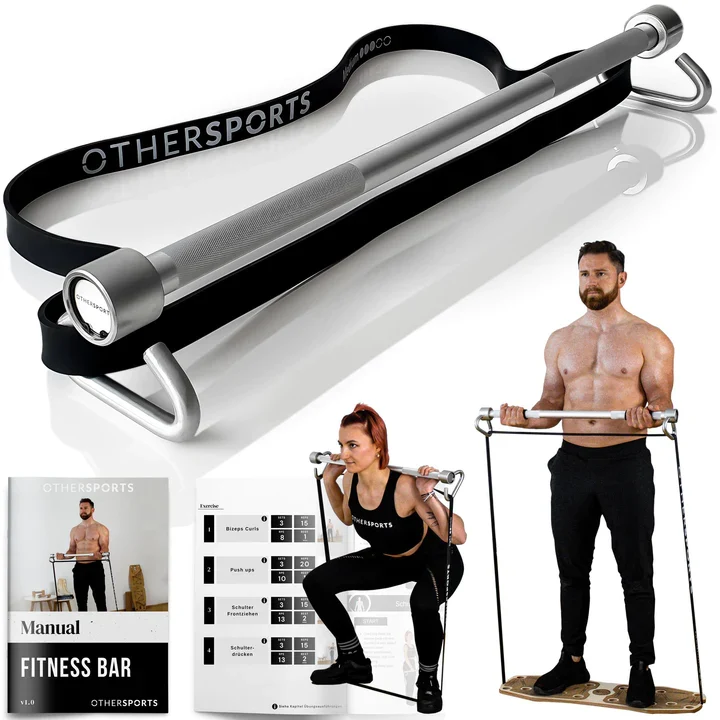 Bundle Sportboard Kork & Fitness Stange - Eigengewicht Training gegen die Schwerkraft
