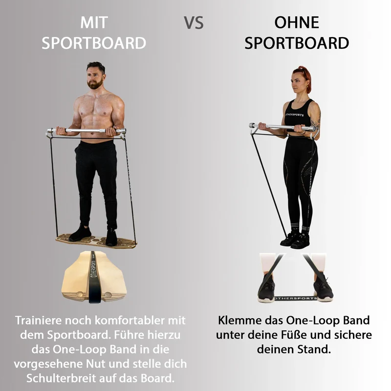 Bundle Sportboard Kork & Fitness Stange - Eigengewicht Training gegen die Schwerkraft