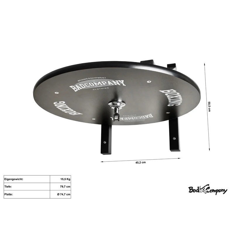 Speedball Plattform mit PU Boxbirne schwarz/gelb medium zur Wandmontage I BCA-39