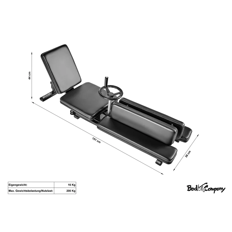 Mechanischer Beinspreizer mit Transportrollen