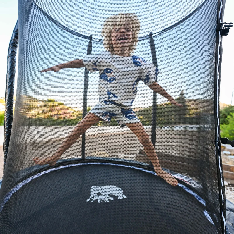 Kindertrampolin 183 cm mit Sicherheitsnetz und Leiter – Schwarz