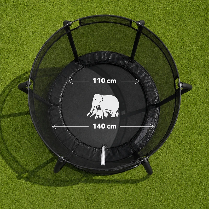 Kindertrampolin 140 cm mit Sicherheitsnetz – Schwarz