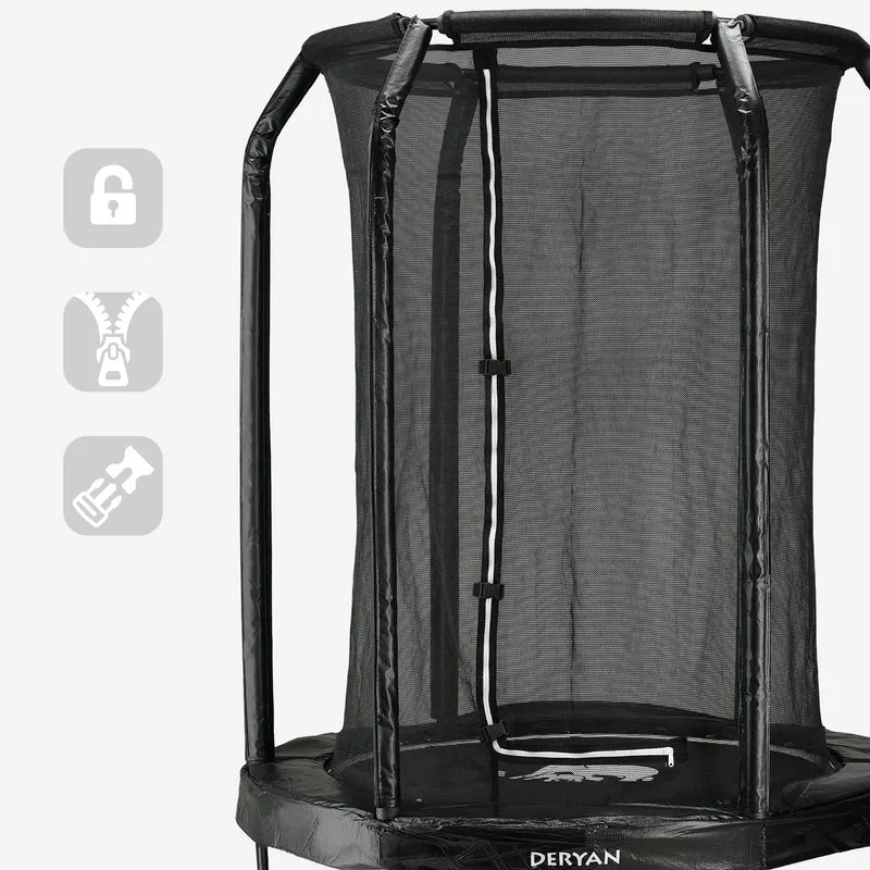 Kindertrampolin 140 cm mit Sicherheitsnetz – Schwarz