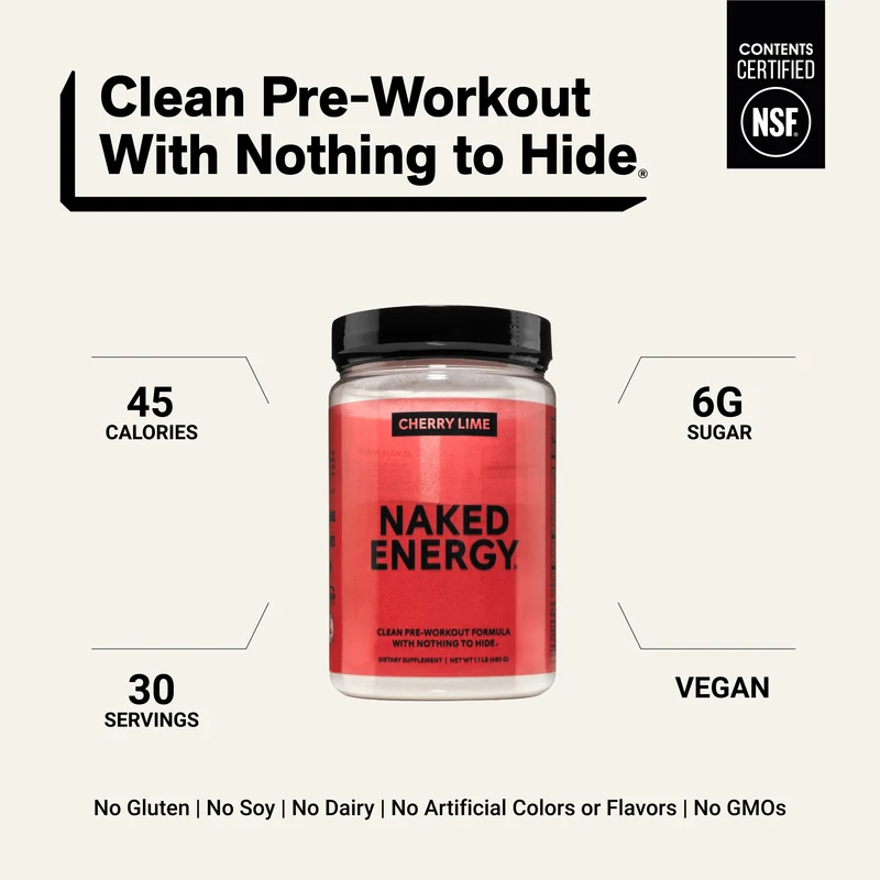 Cherry Lime Pre Workout Supplement | Naked Energy - 30 Servings