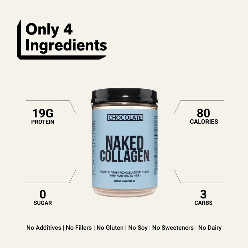 Chocolate Collagen Peptides Powder | Naked Collagen - 1.3 LB