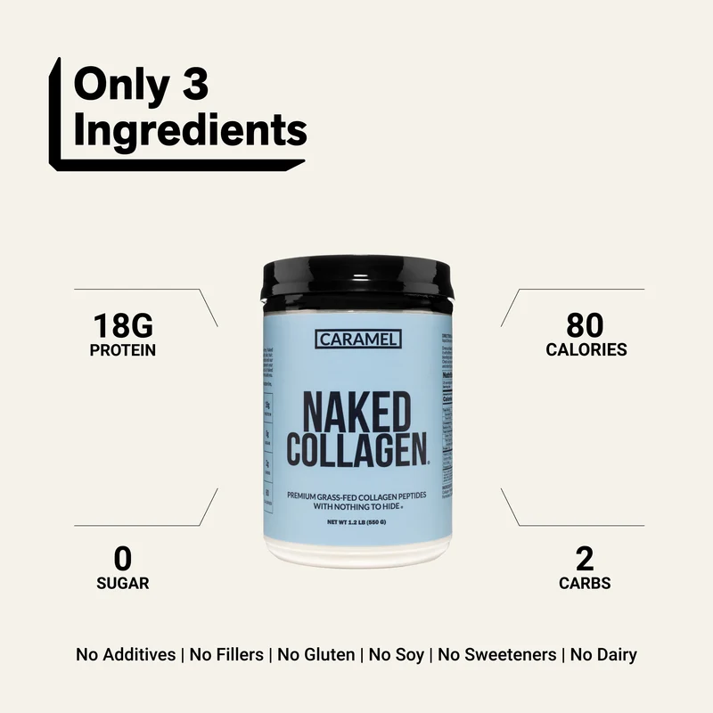 Caramel Collagen Peptides Powder | Naked Collagen - 1.2 LB