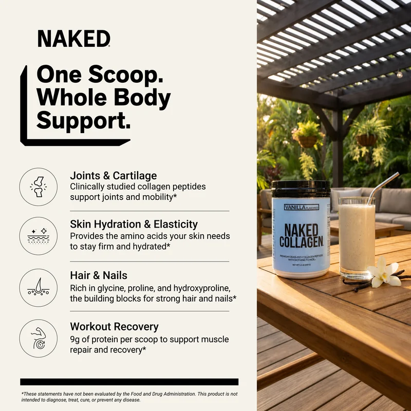 Vanilla Collagen Peptides Powder | Naked Collagen - 1.2 LB