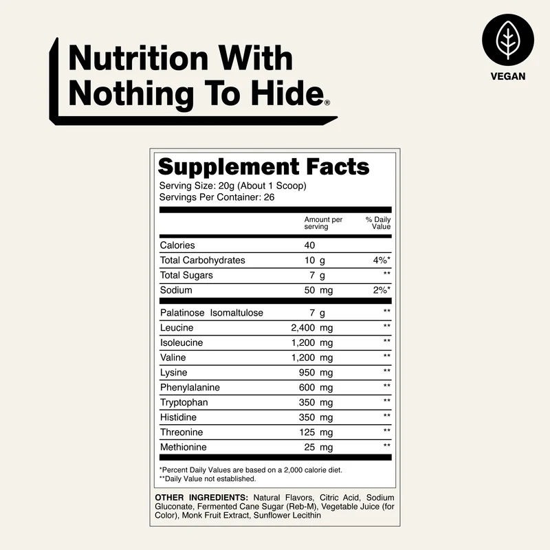 Strawberry Lemonade Essential Amino Acids Supplement | Naked EAAs - 26 Servings