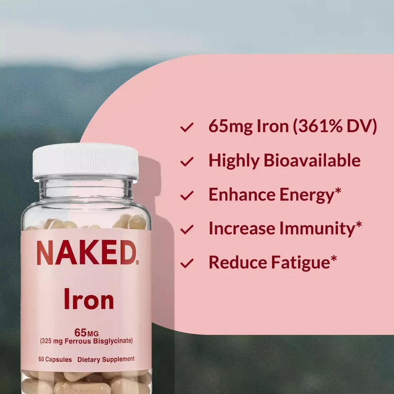 Daily Iron Supplement | Naked Iron - 60 Capsules