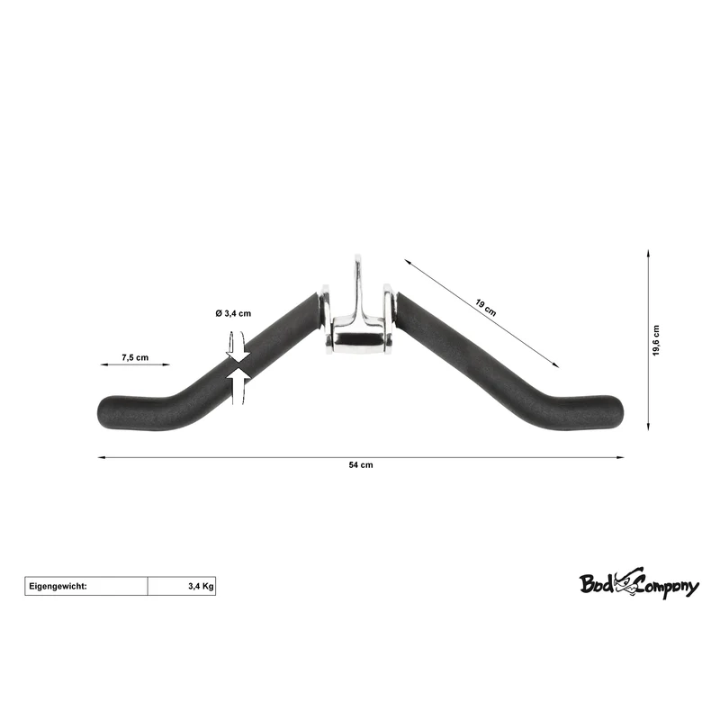 Trizep-Curl Griff, W-Form mit Neopren Griffen