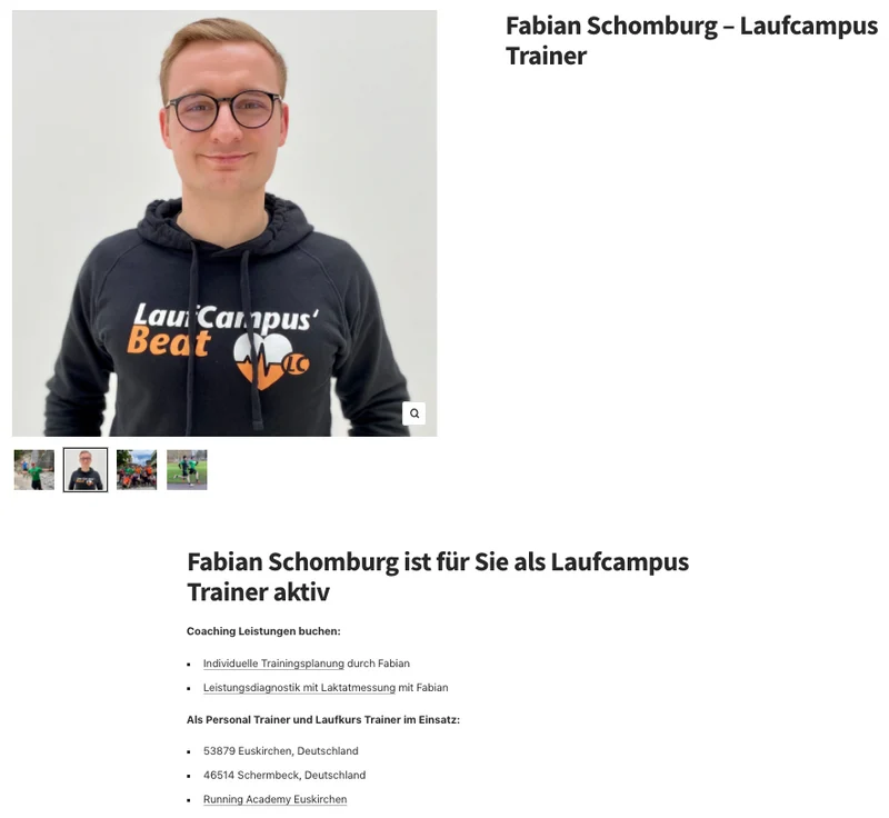 Lauftrainer Steckbrief bei Laufcampus