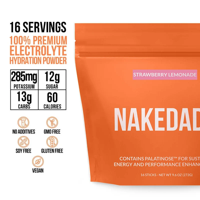 Electrolytes Powder Packets - Strawberry Lemonade | Nakedade
