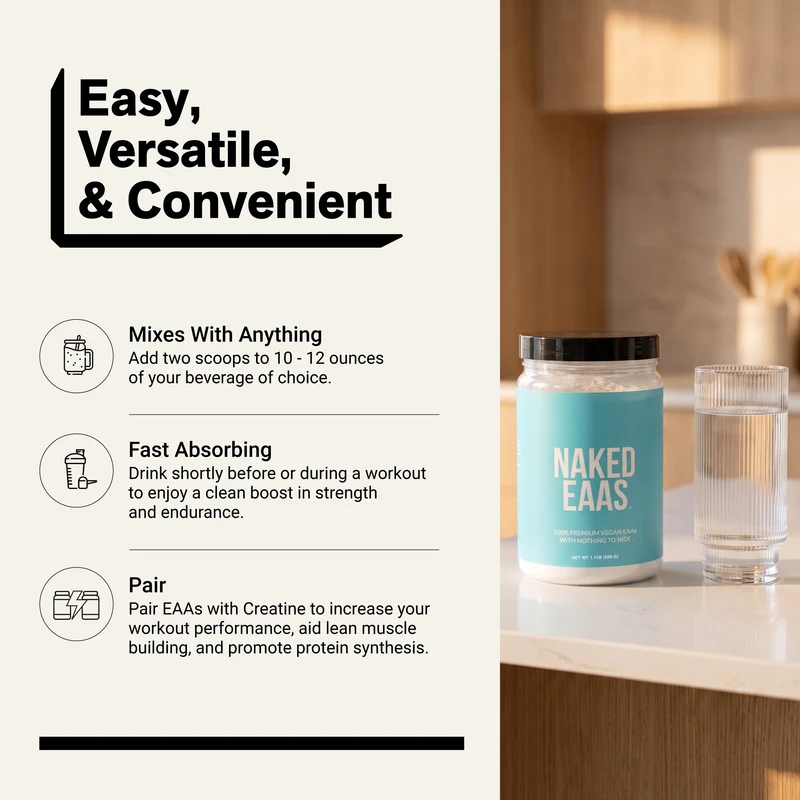 Essential Amino Acids Supplement | Naked EAAs - 50 Servings