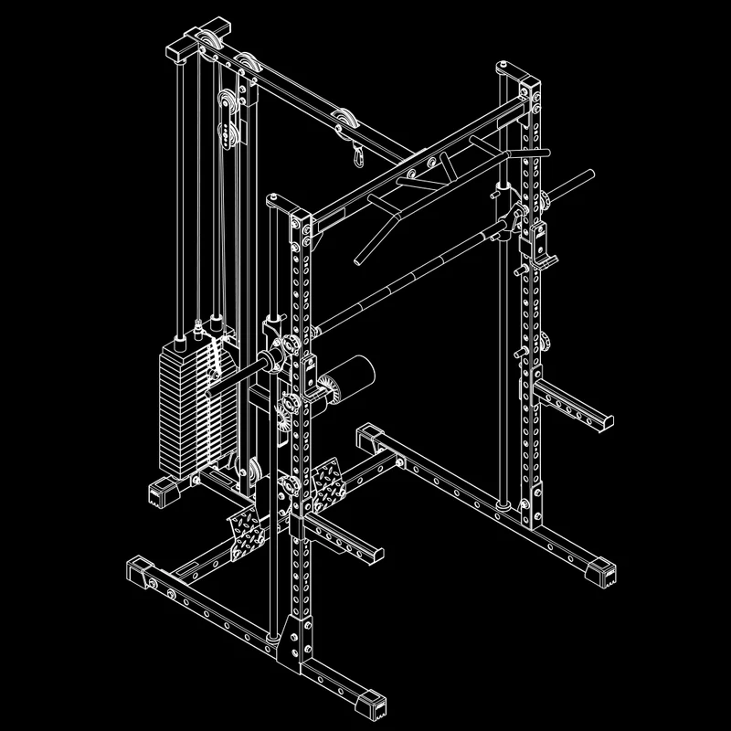 ATX® HRX-510 Rack-Komplettset mit Latzug-Steckgewichte und Multipresse - Höhe 196 cm
