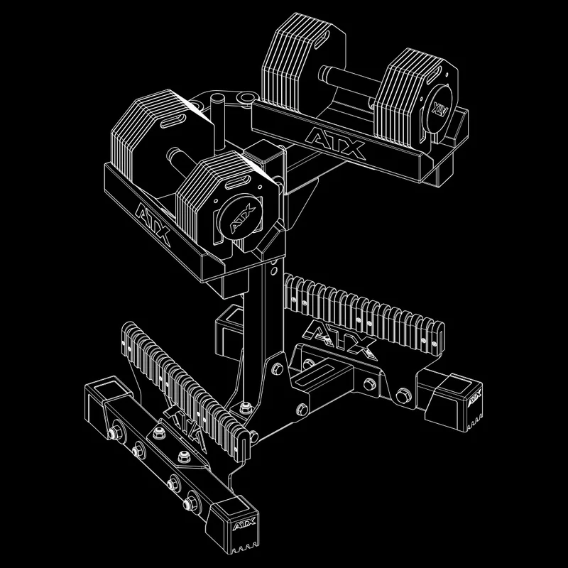 ATX® Octa Dumbbells 2 x 36 kg - Verstellbare Hanteln inkl. Ablageständer