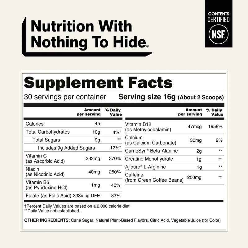 Fruit Punch Pre Workout Supplement | Naked Energy - 30 Servings