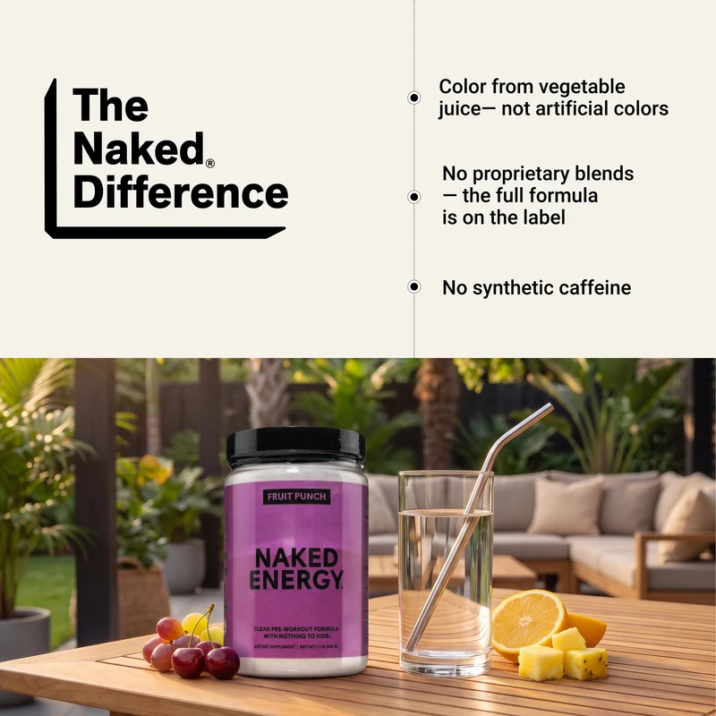 Fruit Punch Pre Workout Supplement | Naked Energy - 30 Servings