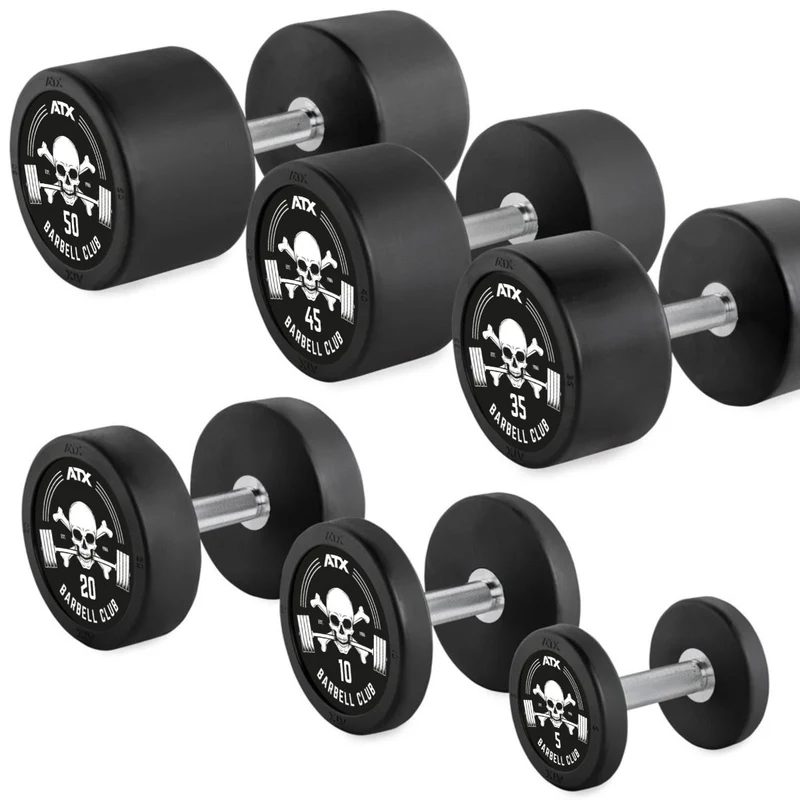 Kompakthanteln Gummi - mit ATX/ Barbell Club Logo - 2,5 – 60 kg / 2,5 kg Steigerung
