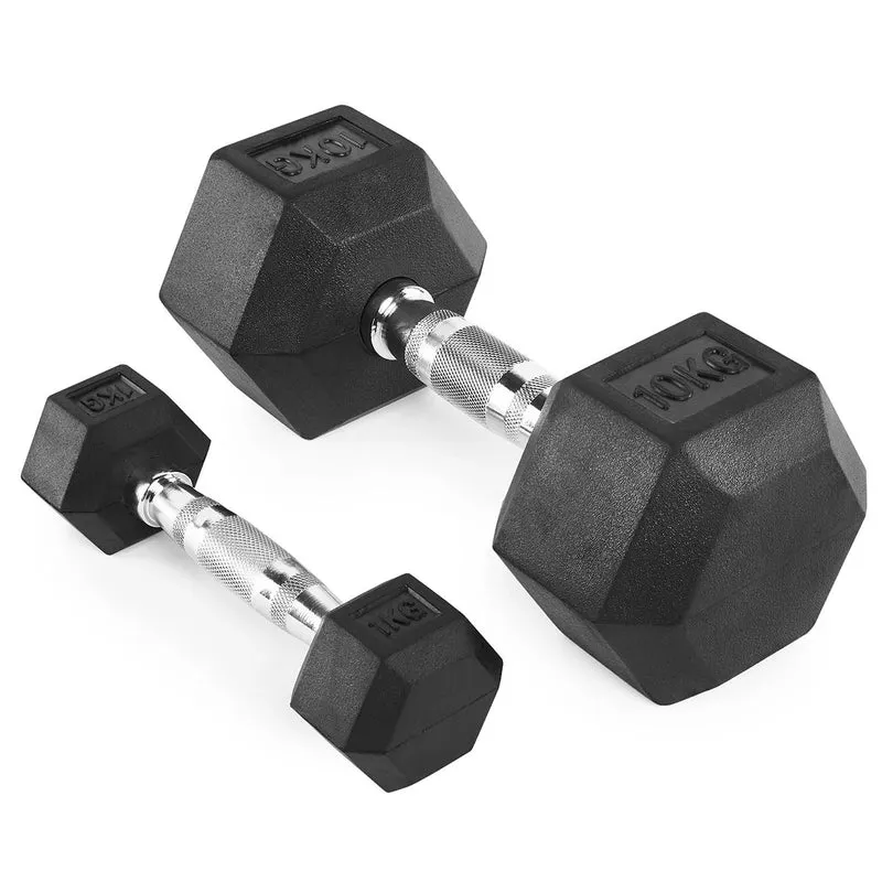Hex Hantelsatz Gummi - 1 bis 10 kg