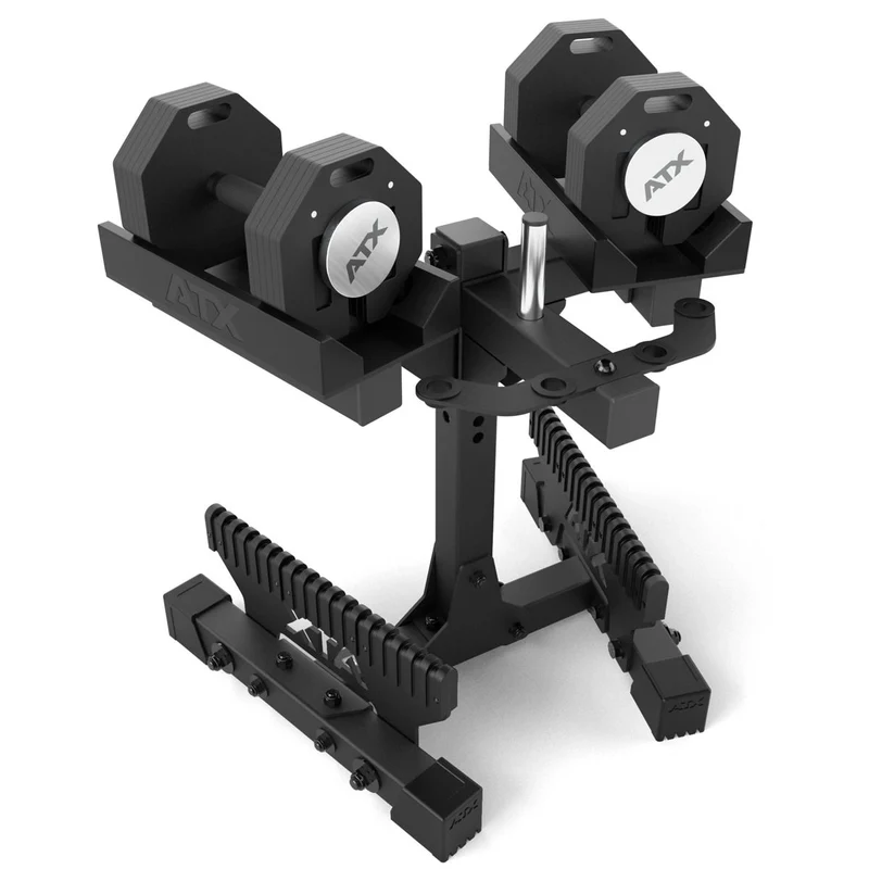 ATX® Octa-Dumbbells 2 x 24 kg - Verstellbare Hanteln inkl. Ablageständer