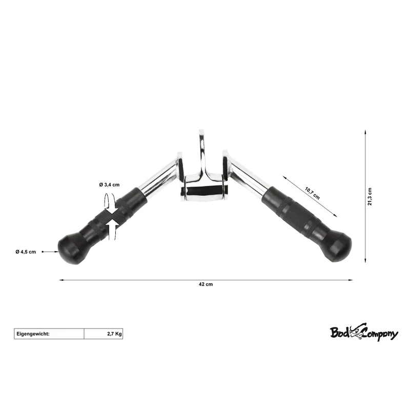 Trizep-Curl Griff m. Gummi Hand-Grips