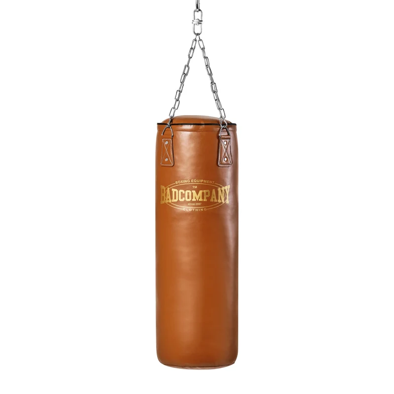Retro Boxsack aus Kunstleder mit Stahlkette