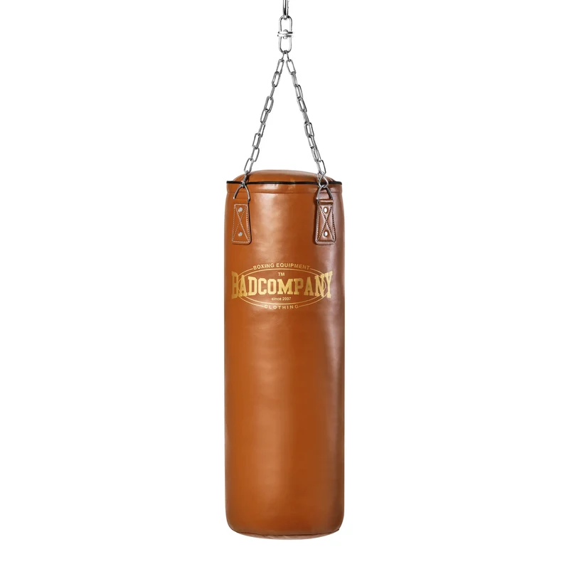 Retro Boxsack aus Kunstleder mit Stahlkette