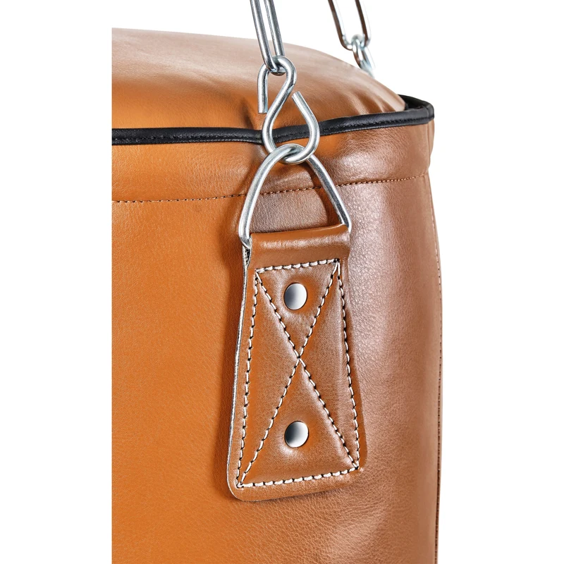 Retro Boxsack aus Kunstleder mit Stahlkette