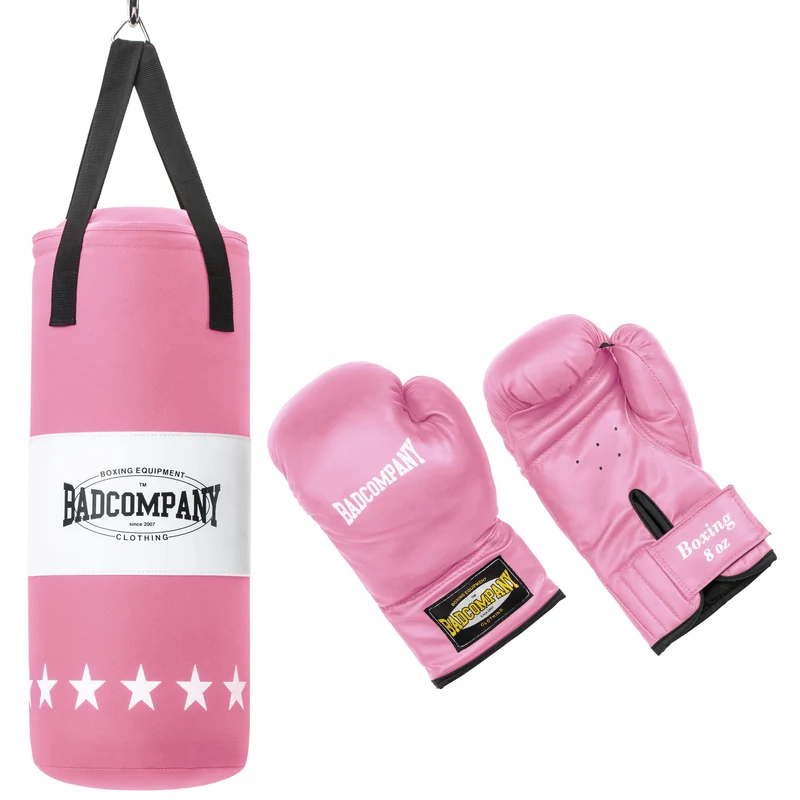 Junior Box-Set Boxsack mit Handschuhe pink