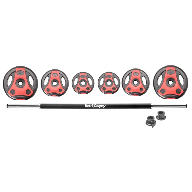 Aerobic Langhantel-Set 19 kg schwarz/rot