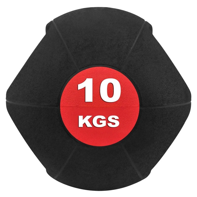 Medizinball mit Doppelgriff aus Gummi 10 kg