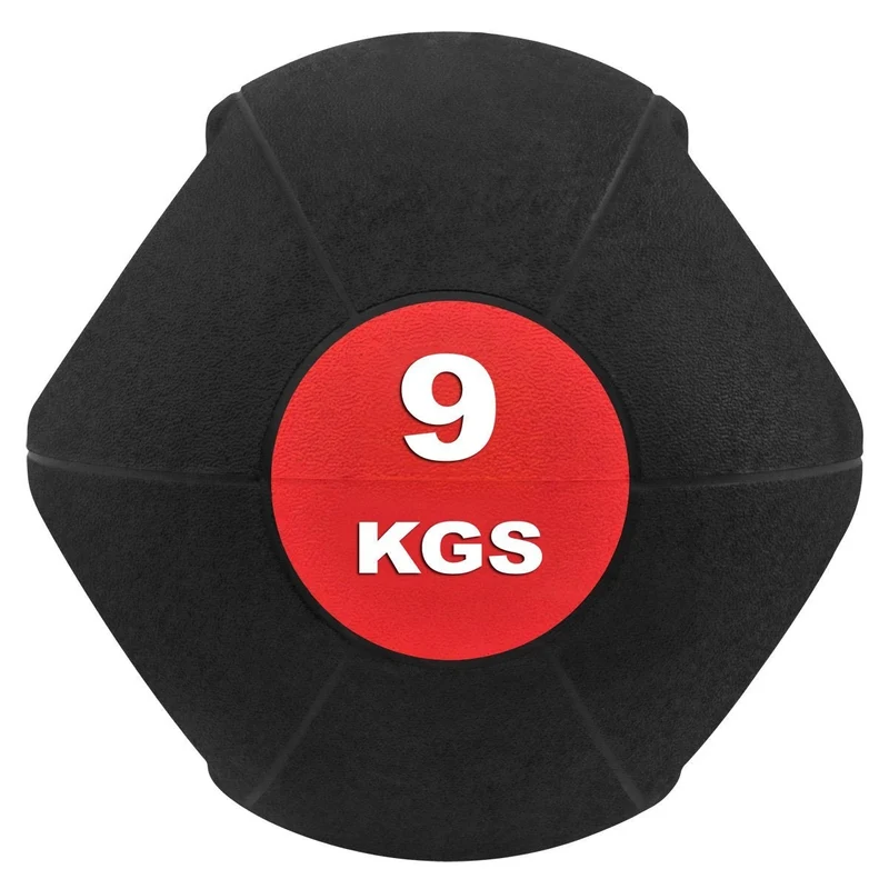 Medizinball mit Doppelgriff aus Gummi 9 kg