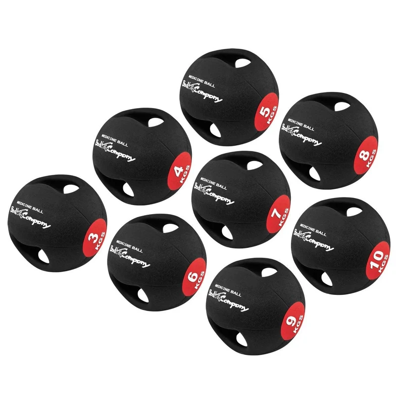 Medizinball mit Doppelgriff aus Gummi 9 kg
