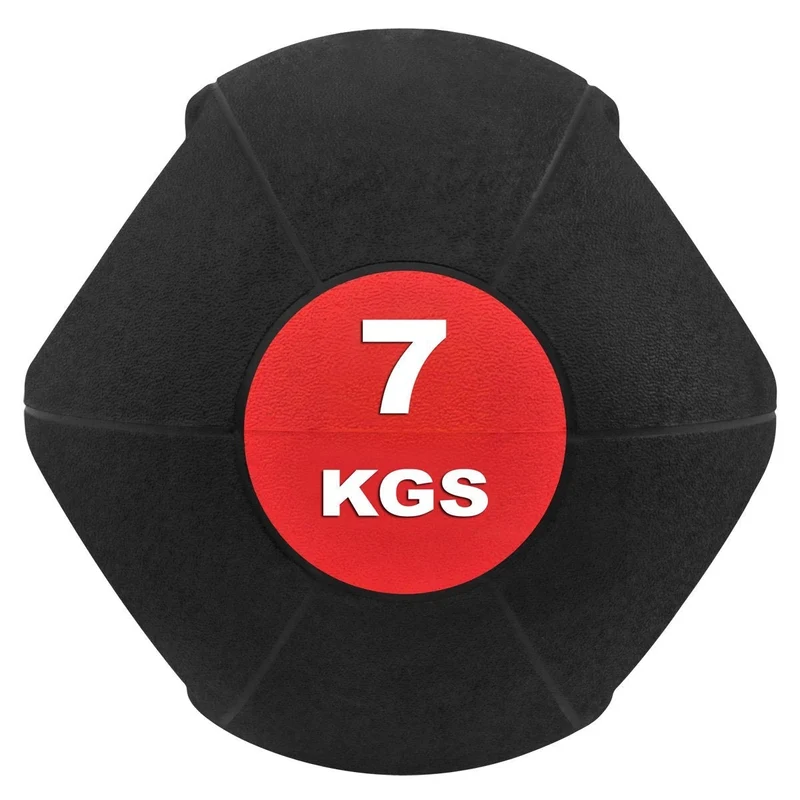Medizinball mit Doppelgriff aus Gummi 7 kg