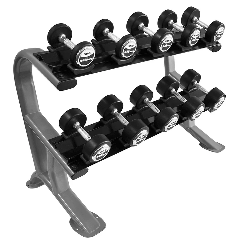 Heavy Duty Kurzhantel Studio Satz von 5 - 15Kg (5 Paar) inkl. CHD Ablage Rack