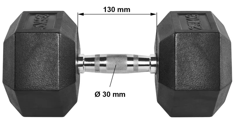 Hex Hantelsatz Gummi - 1 bis 10 kg